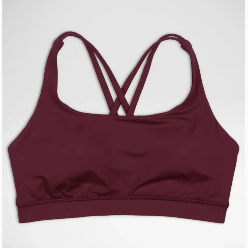Lululemon Energy Bra Medium Support B–D Cups Garnet 2 NWT